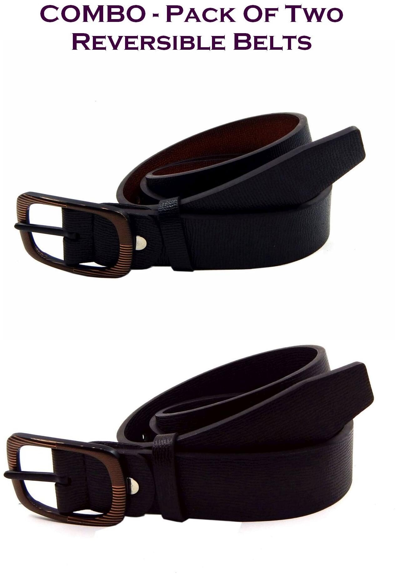 

Els Men Multi Reversible Synthetic leather Belt (Size 34 Pack of 2 )