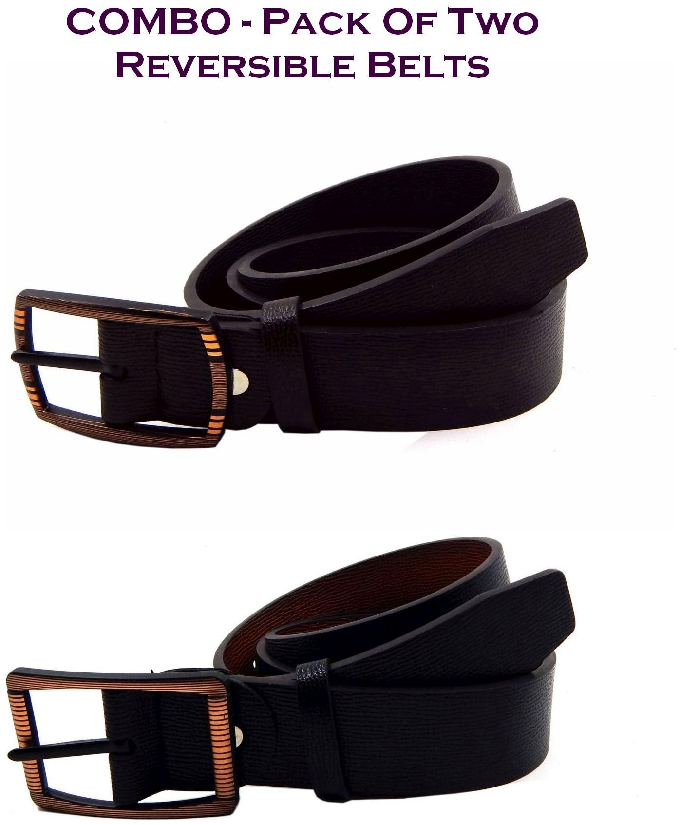 

Els Men Multi Reversible Synthetic leather Belt (Size 38 Pack of 2 )