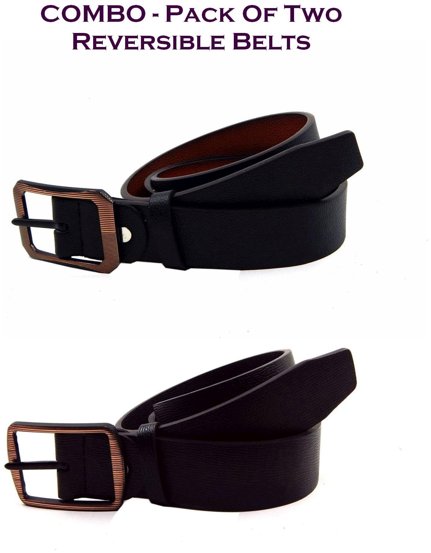 

Els Men Multi Reversible Synthetic leather Belt (Size 36 Pack of 2 )