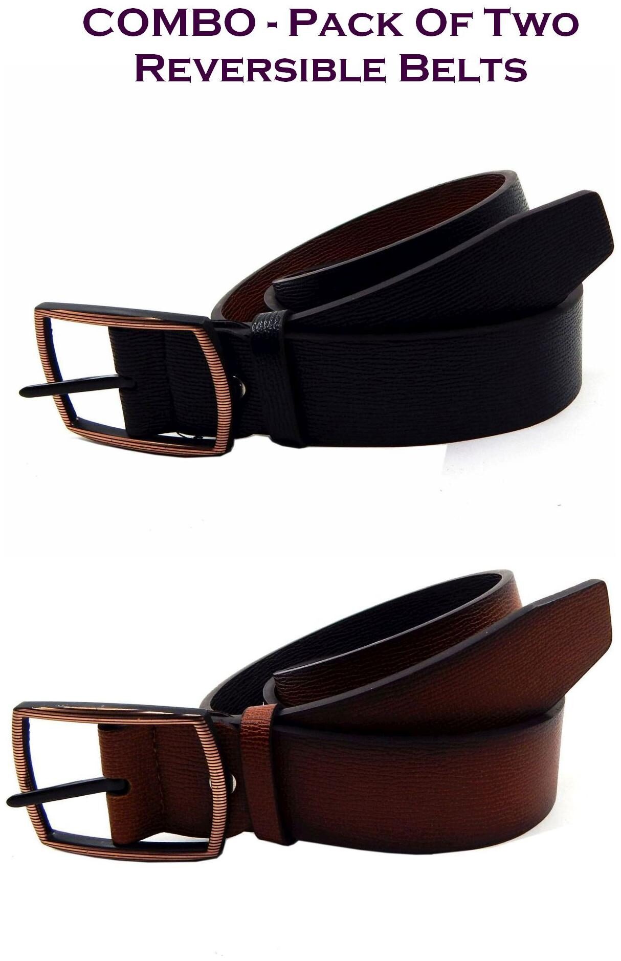 

Els Men Multi Reversible Synthetic leather Belt (Size 36 Pack of 2 )