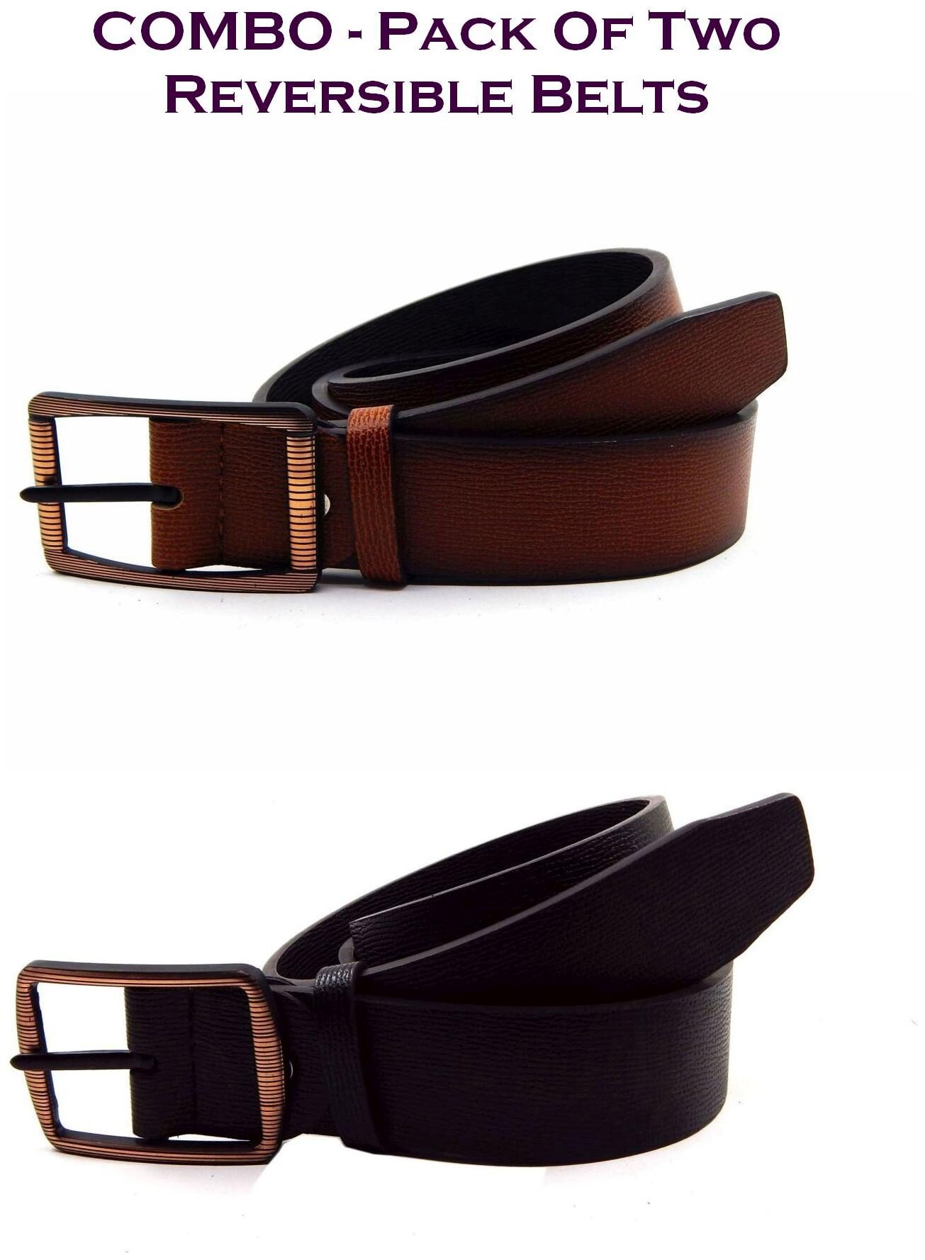 

Els Men Multi Reversible Synthetic leather Belt (Size 36 Pack of 2 )