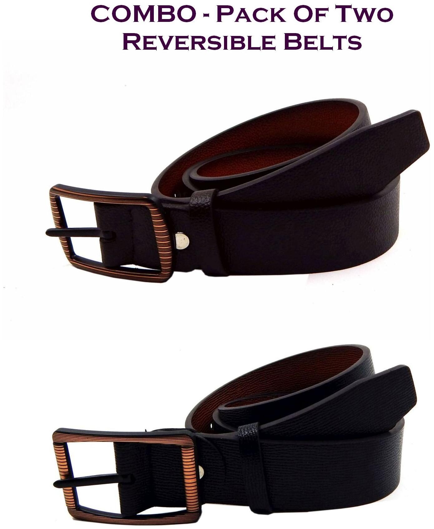 

Els Men Multi Reversible Synthetic leather Belt (Size 34 Pack of 2 )