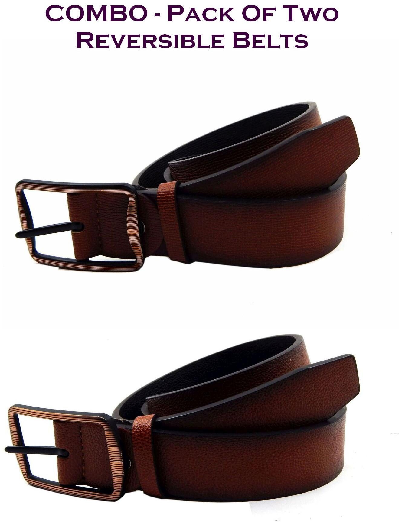 

Els Men Multi Reversible Synthetic leather Belt (Size 36 Pack of 2 )