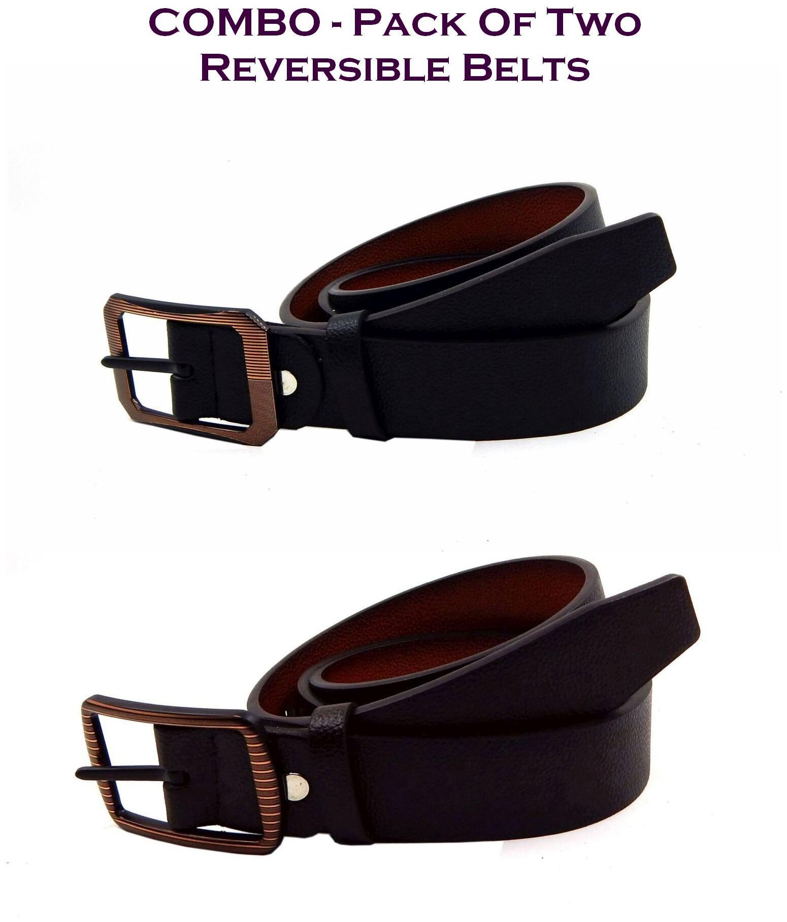 

Els Men Multi Reversible Synthetic leather Belt (Size 36 Pack of 2 )