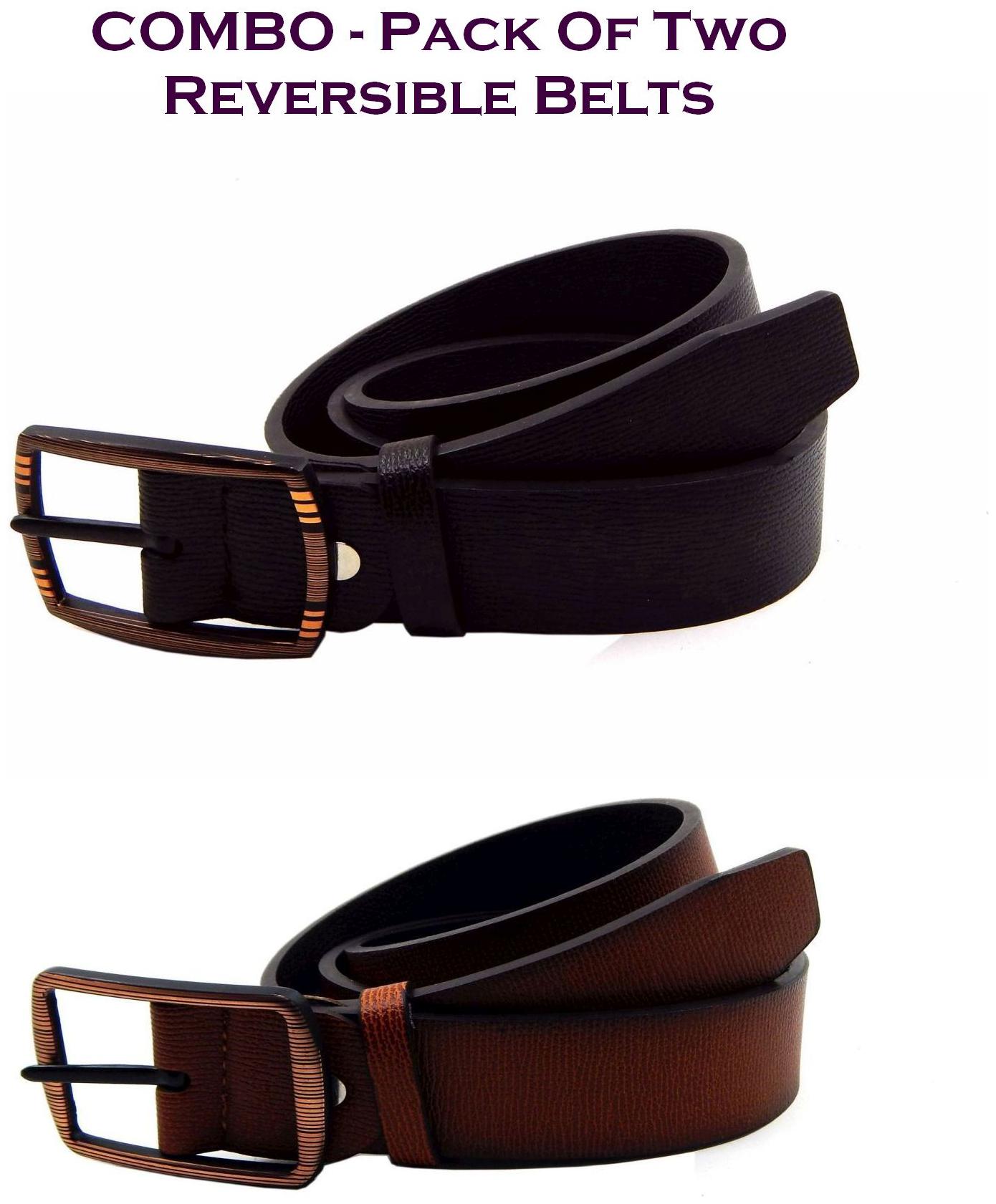 

Els Men Multi Reversible Synthetic leather Belt (Size 40 Pack of 2 )