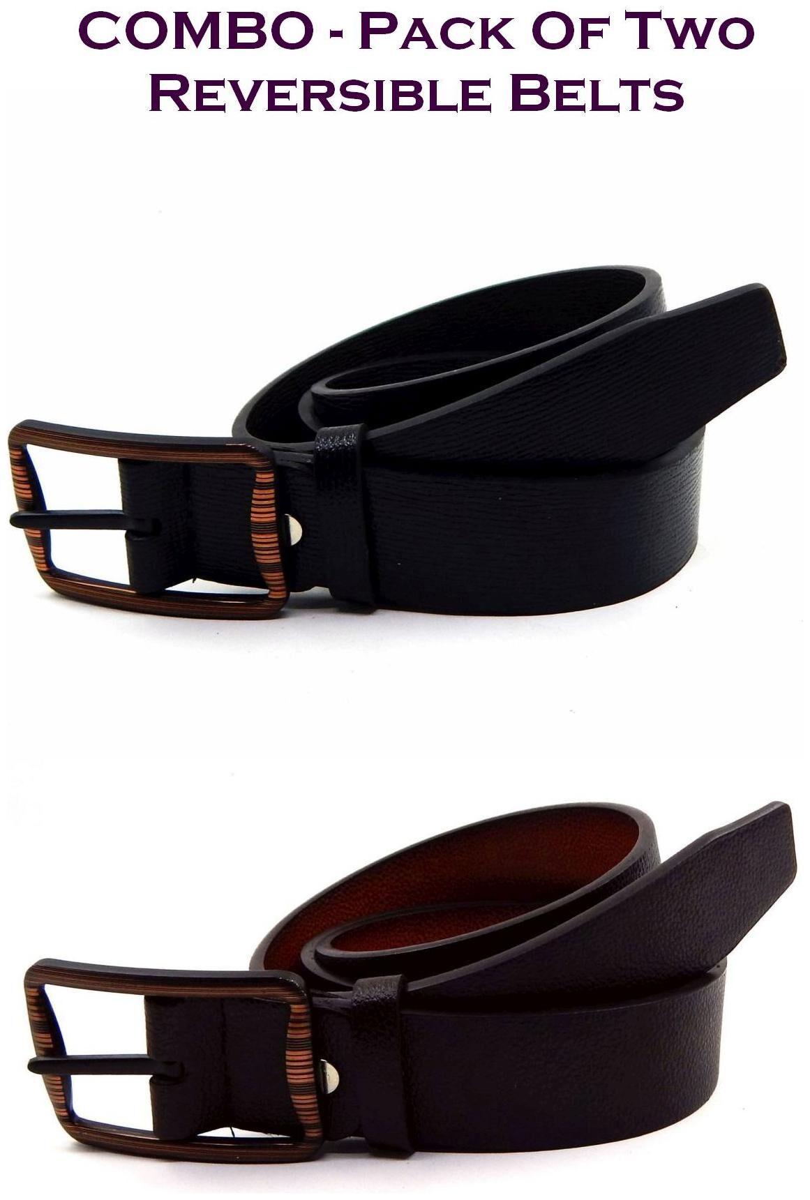 

Els Men Multi Reversible Synthetic leather Belt (Size 36 Pack of 2 )