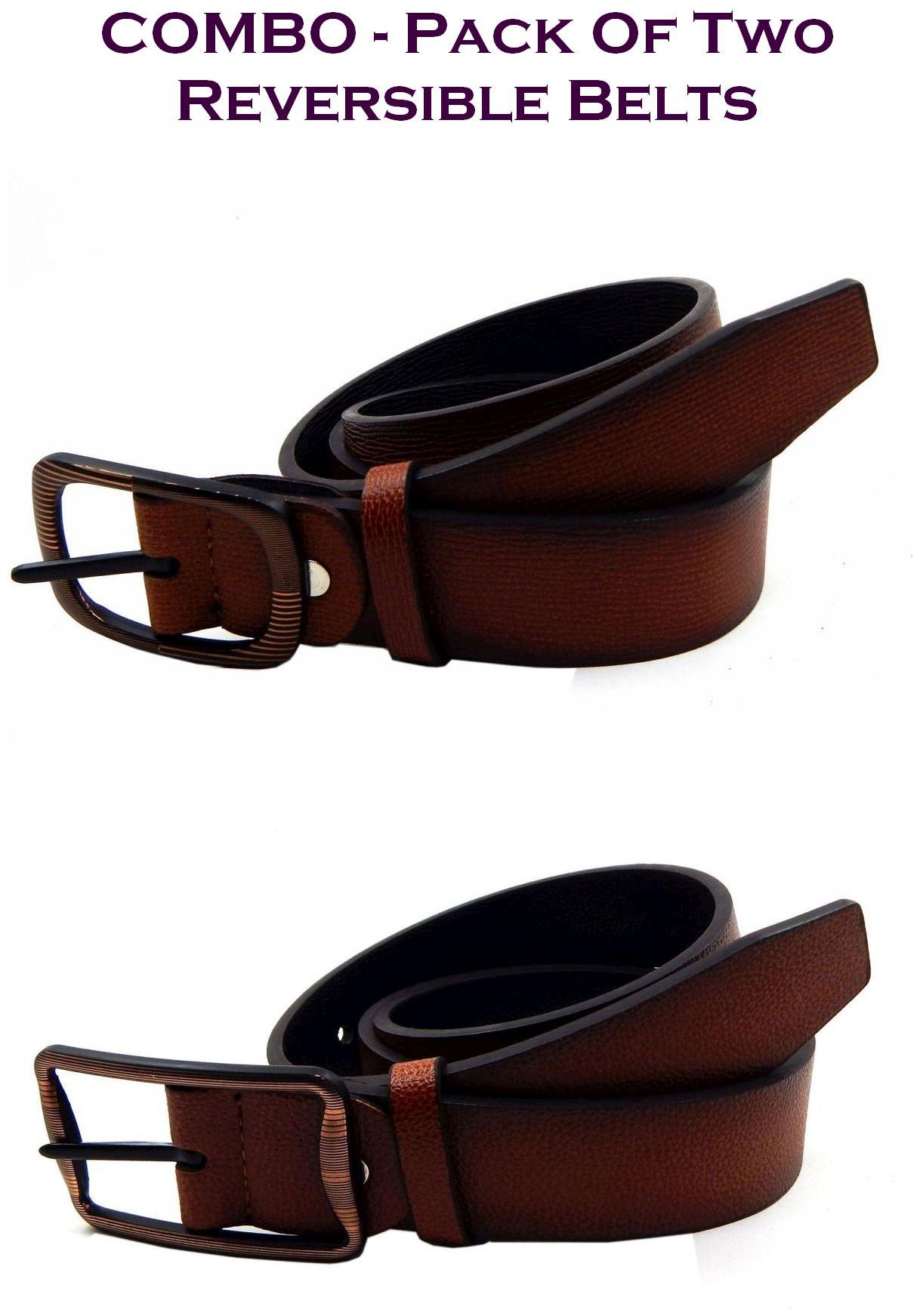 

Els Men Multi Reversible Synthetic leather Belt (Size 40 Pack of 2 )