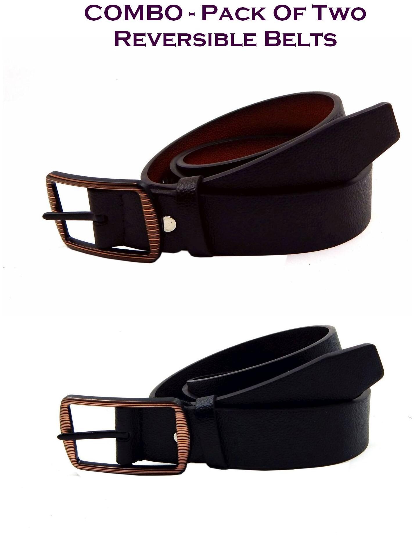

Els Men Multi Reversible Synthetic leather Belt (Size 34 Pack of 2 )