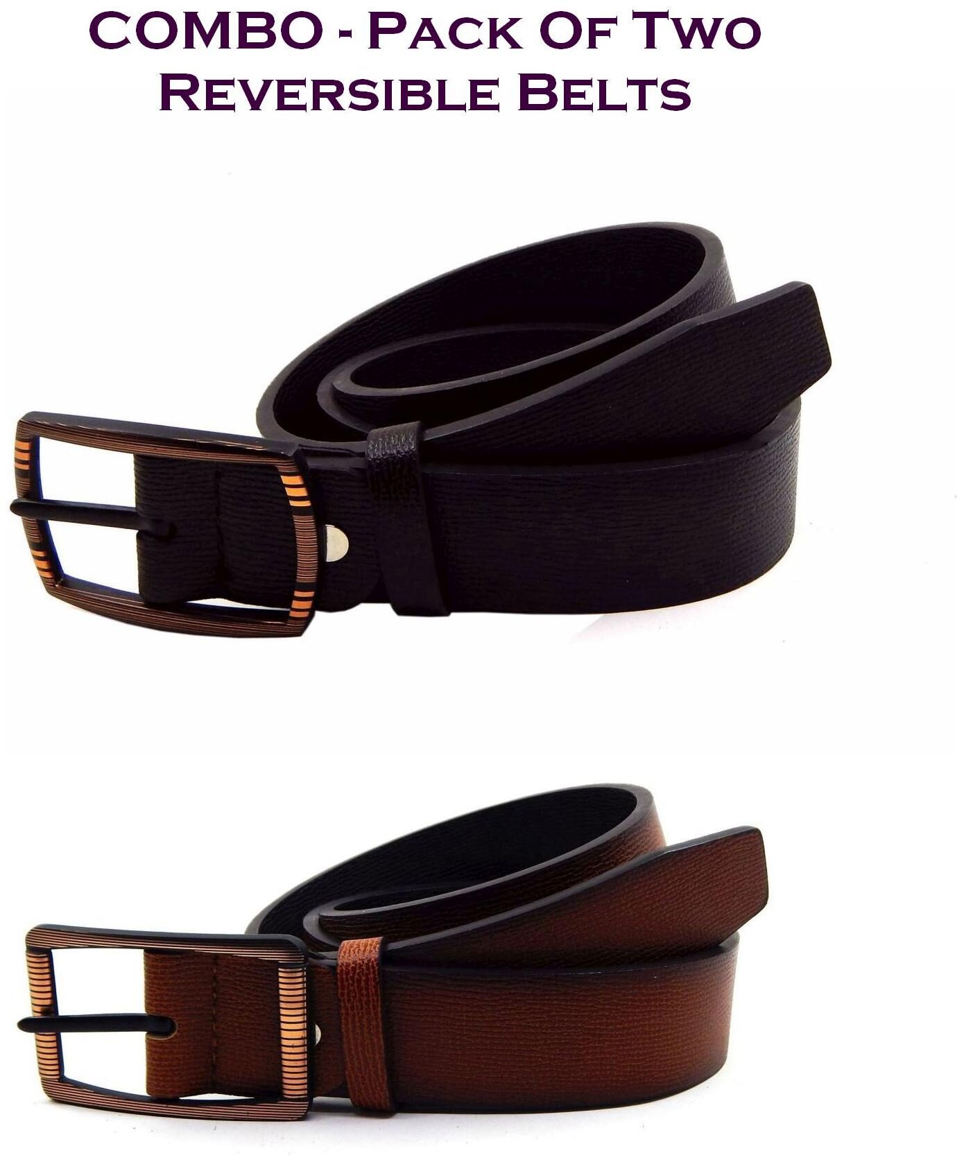 

Els Men Multi Reversible Synthetic leather Belt (Size 40 Pack of 2 )