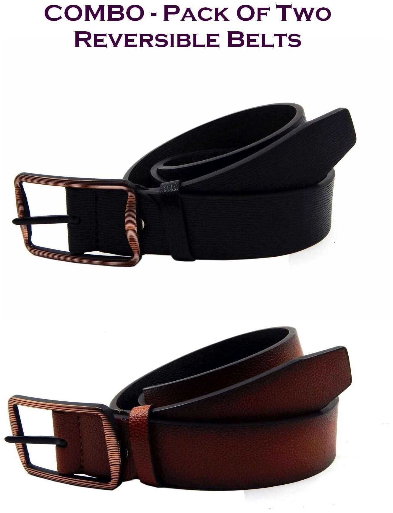 

Els Men Multi Reversible Synthetic leather Belt (Size 36 Pack of 2 )