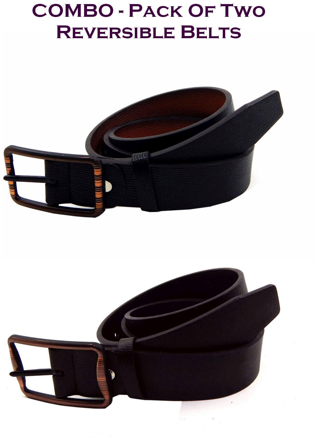 

Els Men Multi Reversible Synthetic leather Belt (Size 34 Pack of 2 )