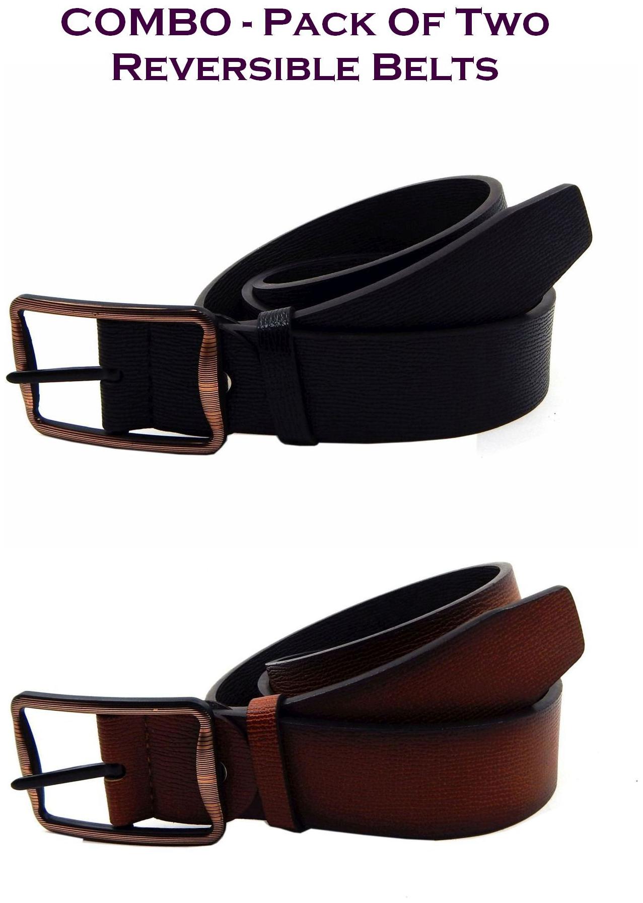 

Els Men Multi Reversible Synthetic leather Belt (Size 36 Pack of 2 )