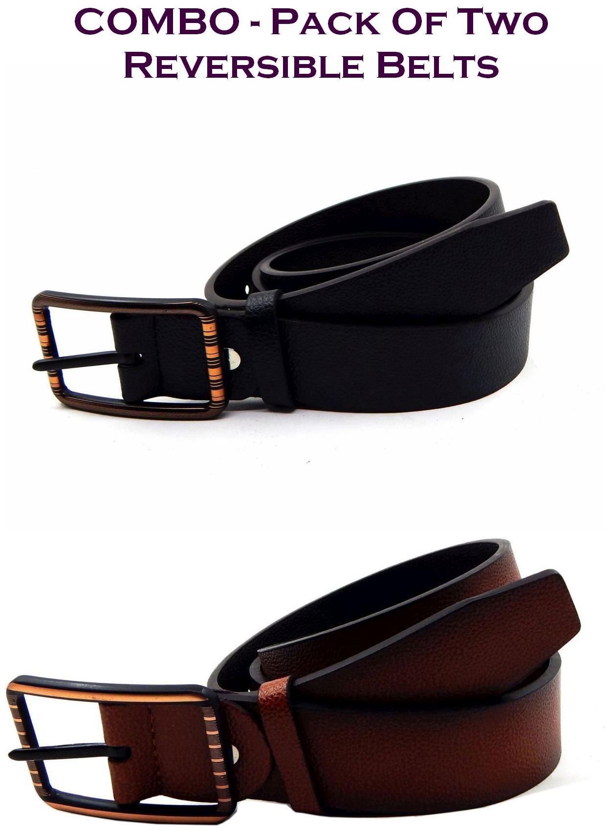 

Els Men Multi Reversible Synthetic leather Belt (Size 36 Pack of 2 )