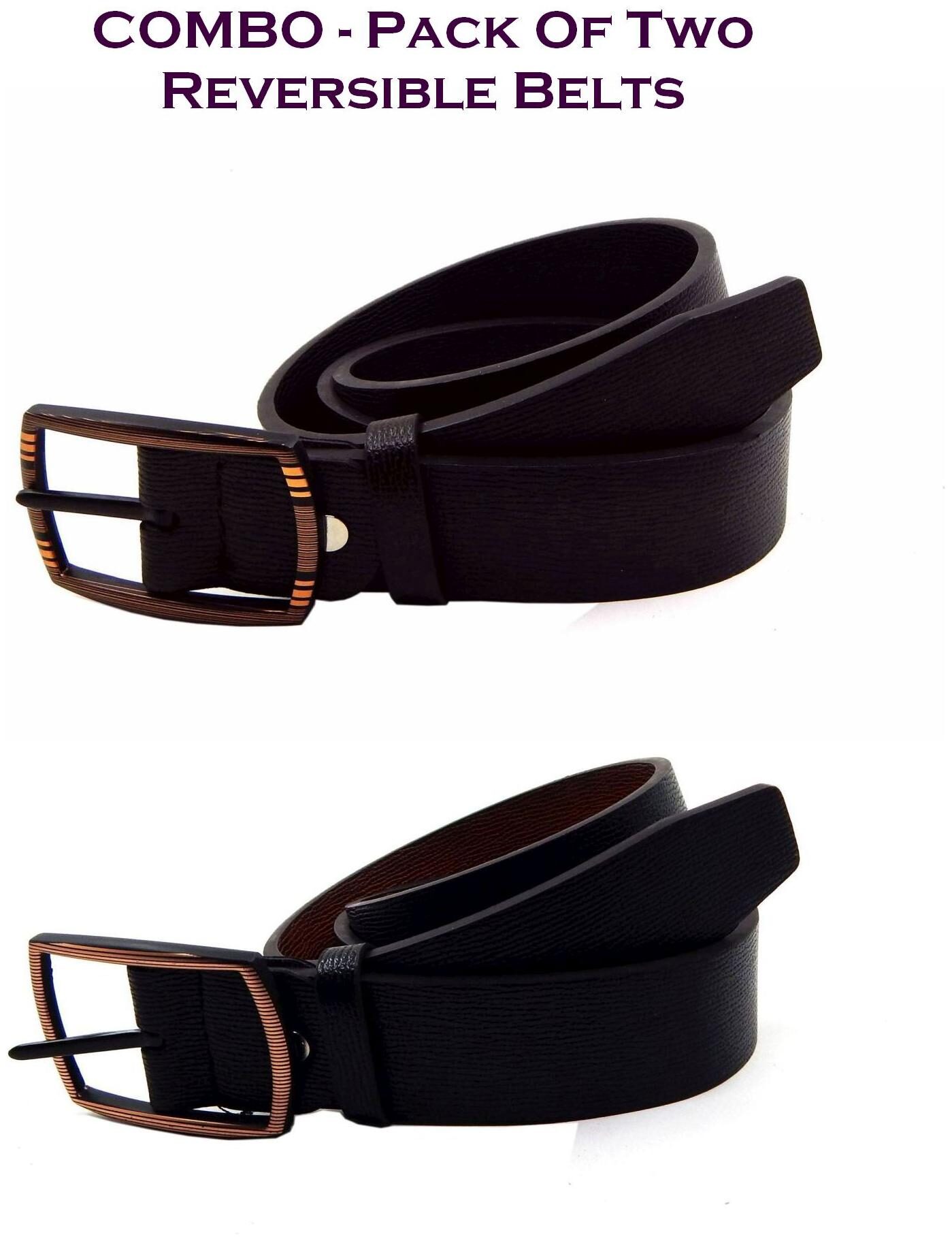 

Els Men Multi Reversible Synthetic leather Belt (Size 36 Pack of 2 )
