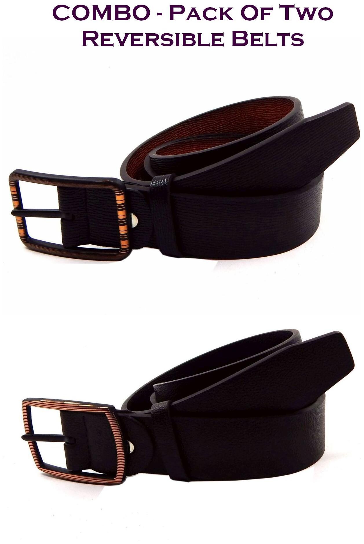 

Els Men Multi Reversible Synthetic leather Belt (Size 40 Pack of 2 )