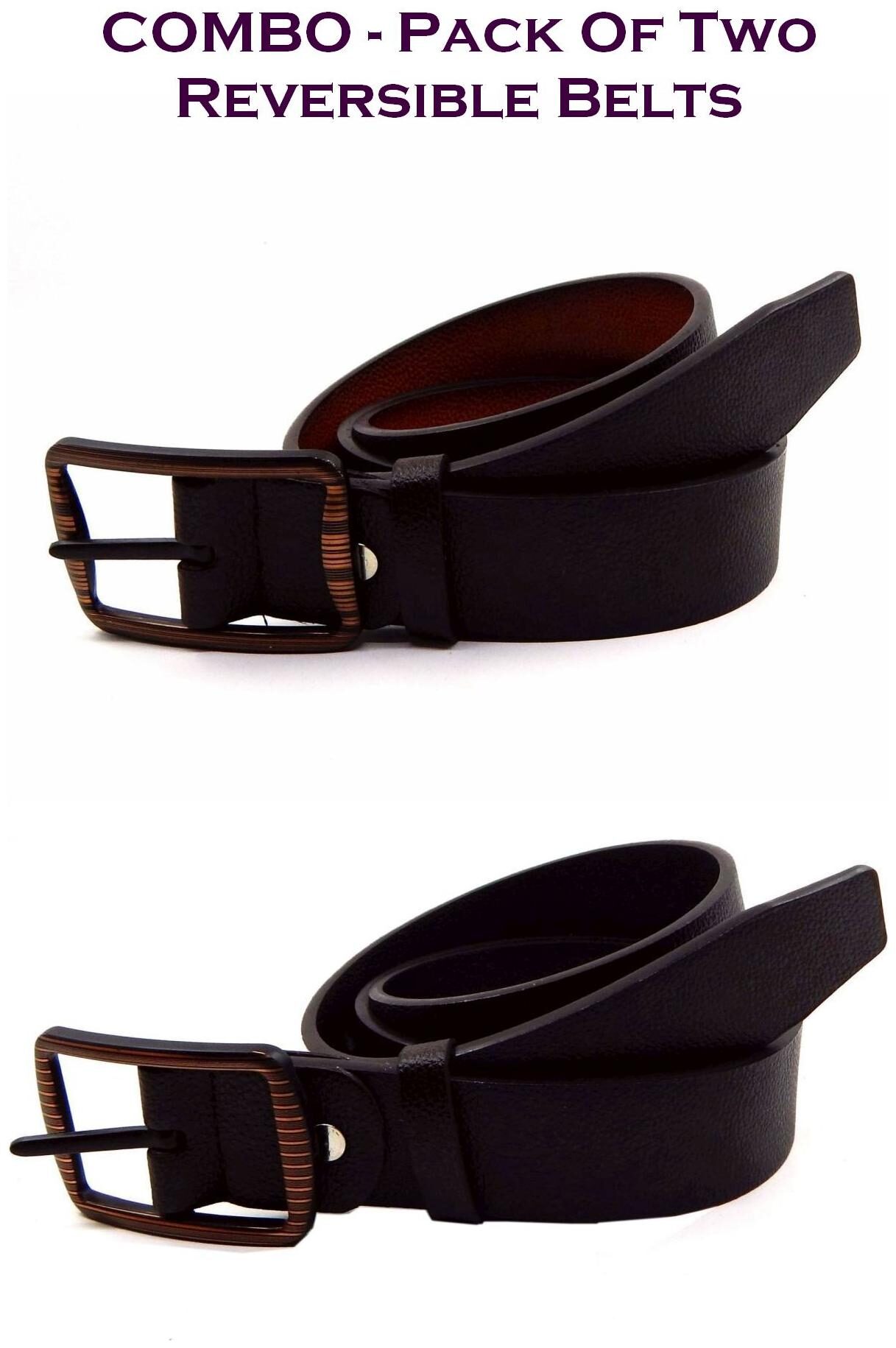 

Els Men Multi Reversible Synthetic leather Belt (Size 36 Pack of 2 )
