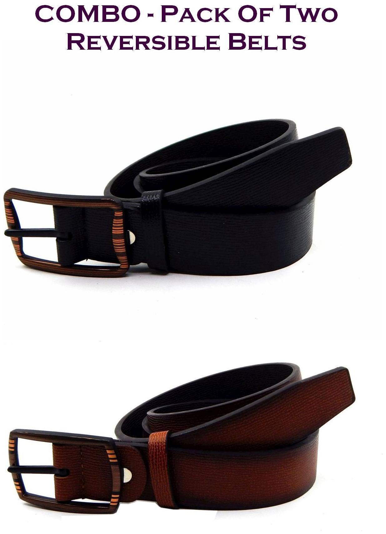 

Els Men Multi Reversible Synthetic leather Belt (Size 36 Pack of 2 )