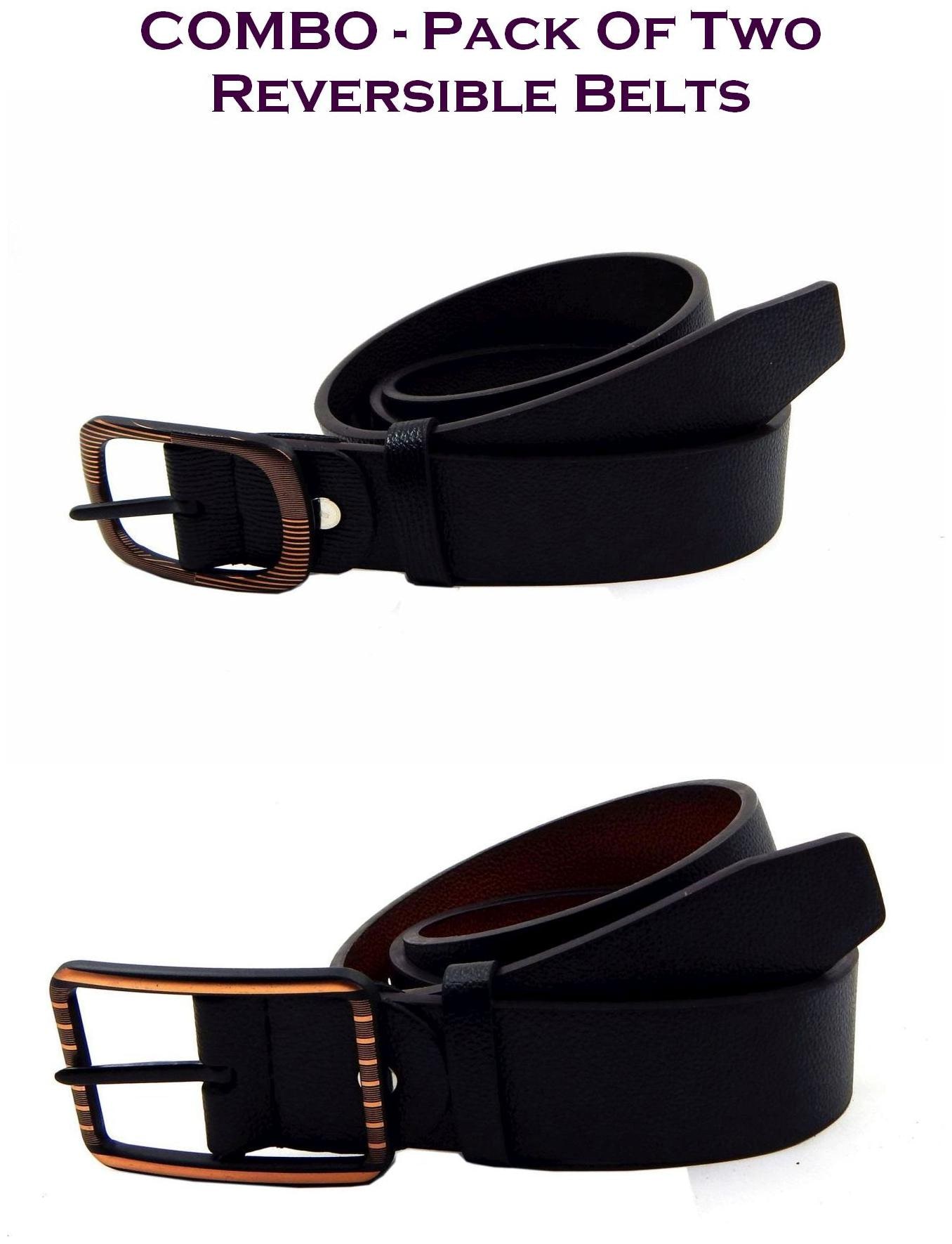 

Els Men Multi Reversible Synthetic leather Belt (Size 34 Pack of 2 )