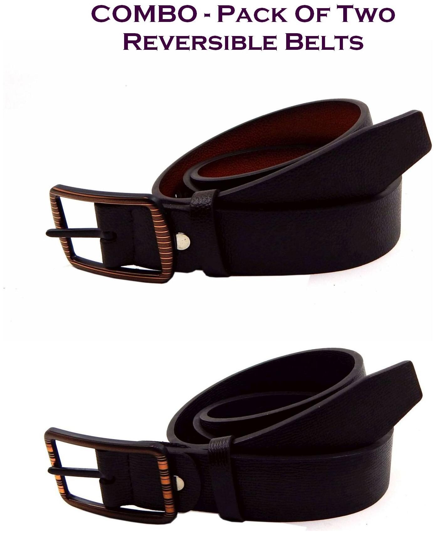 

Els Men Multi Reversible Synthetic leather Belt (Size 36 Pack of 2 )