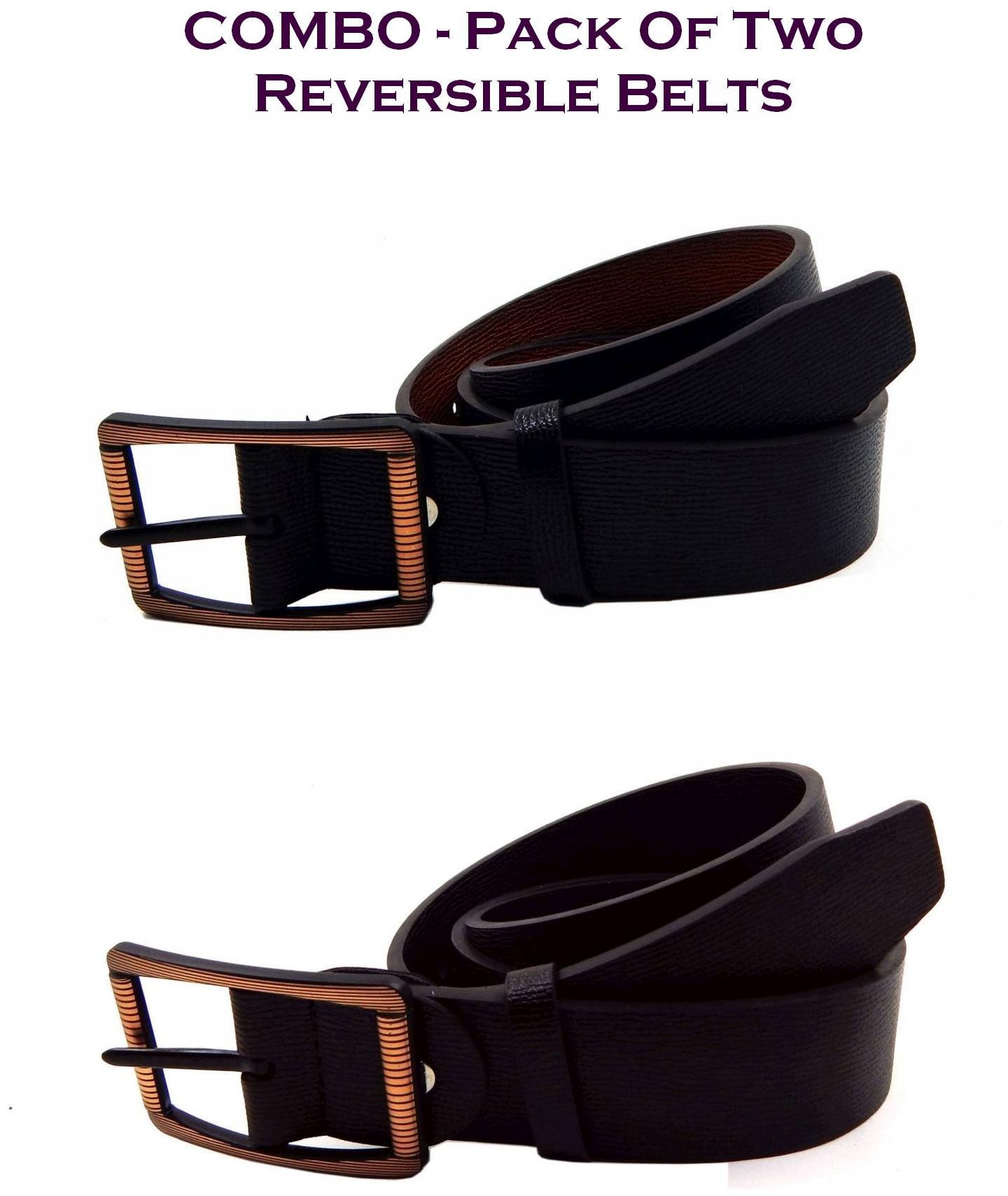 

Els Men Multi Reversible Synthetic leather Belt (Size 36 Pack of 2 )