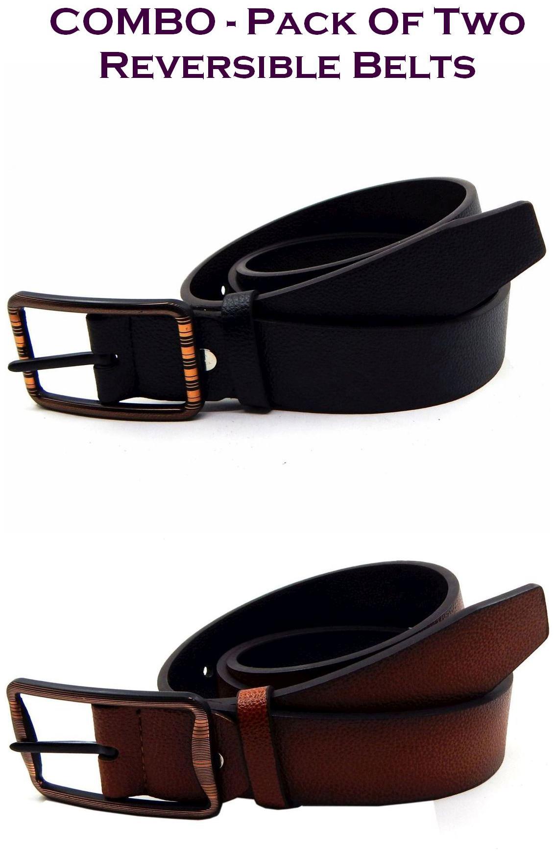 

Els Men Multi Reversible Synthetic leather Belt (Size 36 Pack of 2 )