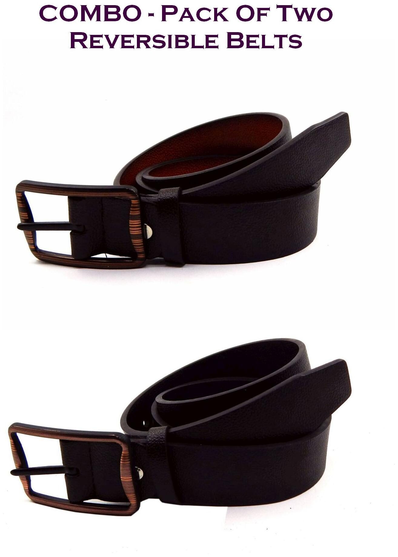 

Els Men Multi Reversible Synthetic leather Belt (Size 40 Pack of 2 )