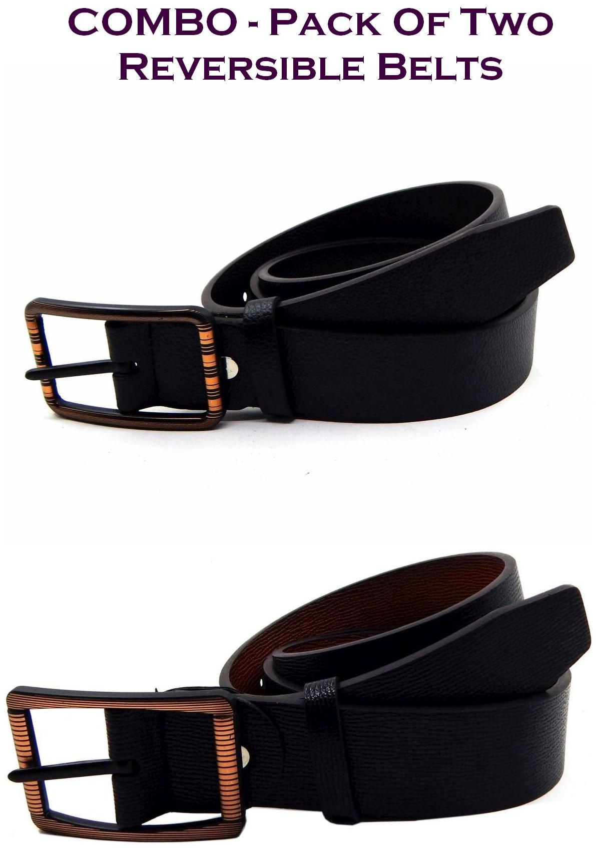 

Els Men Multi Reversible Synthetic leather Belt (Size 36 Pack of 2 )