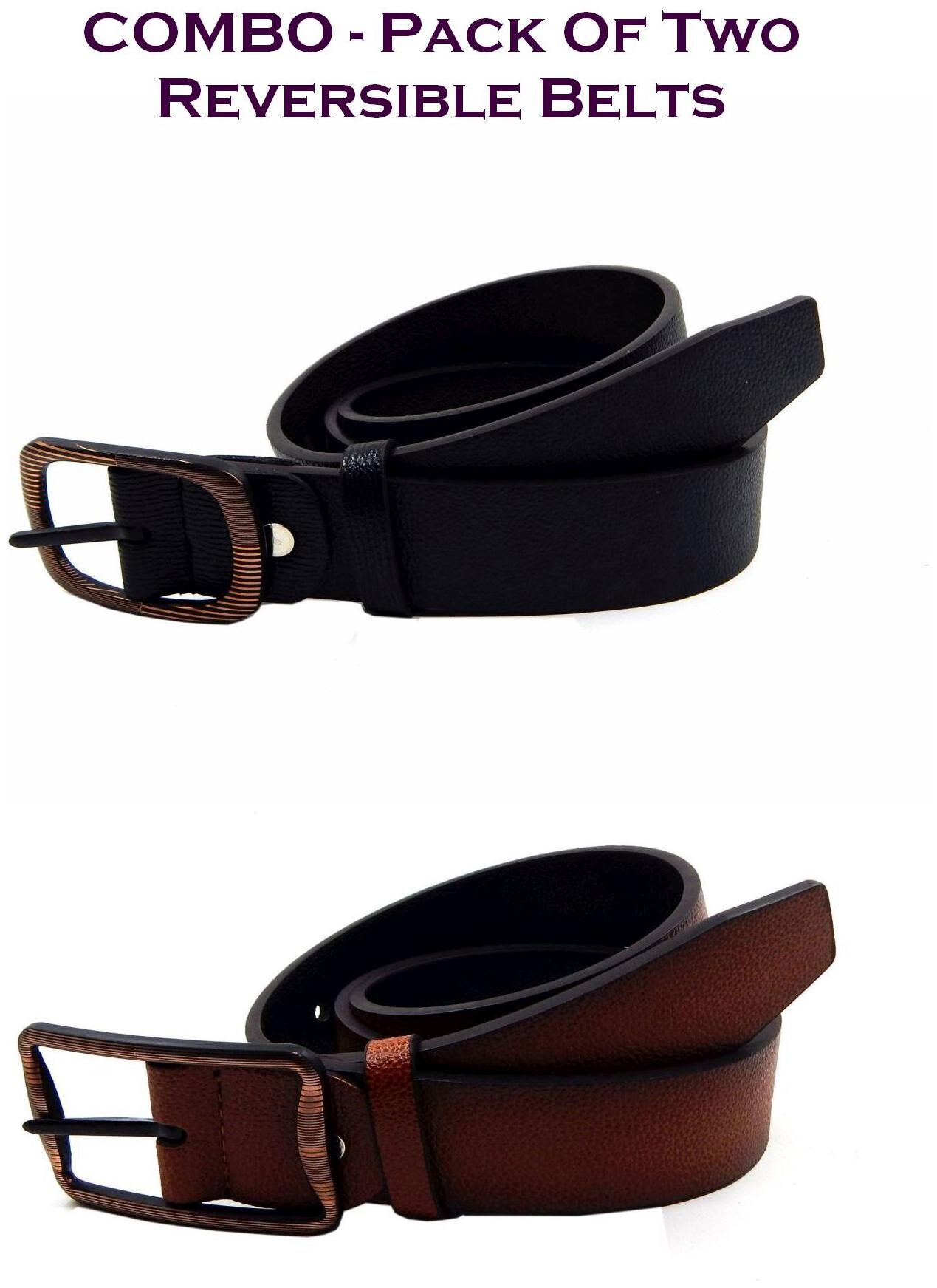 

Els Men Multi Reversible Synthetic leather Belt (Size 36 Pack of 2 )