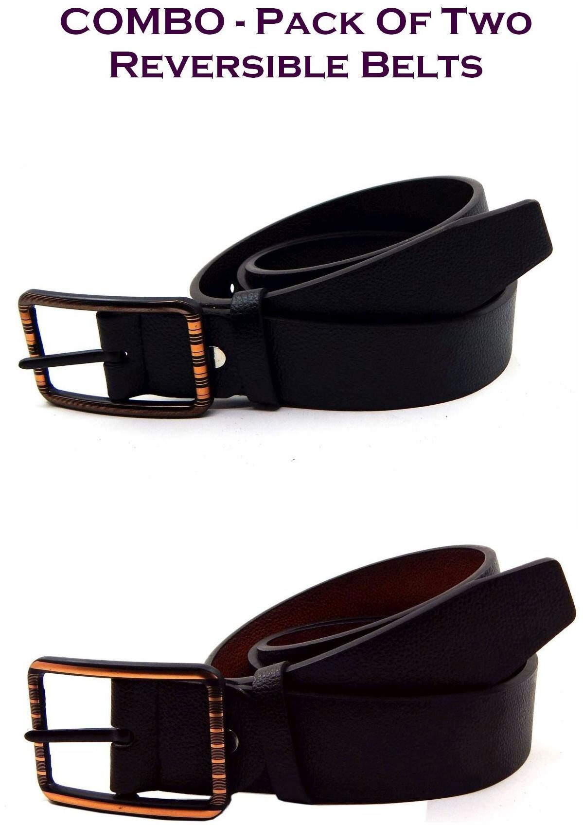 

Els Men Multi Reversible Synthetic leather Belt (Size 40 Pack of 2 )