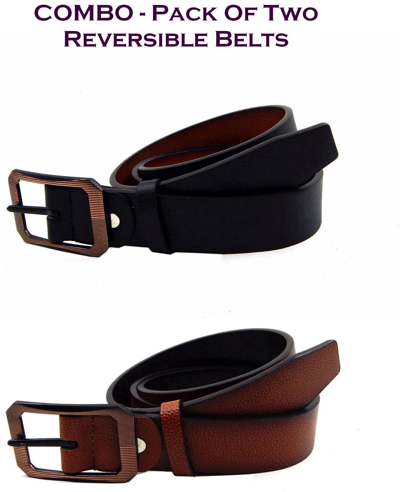 

Els Men Multi Reversible Synthetic leather Belt (Size 34 Pack of 2 )