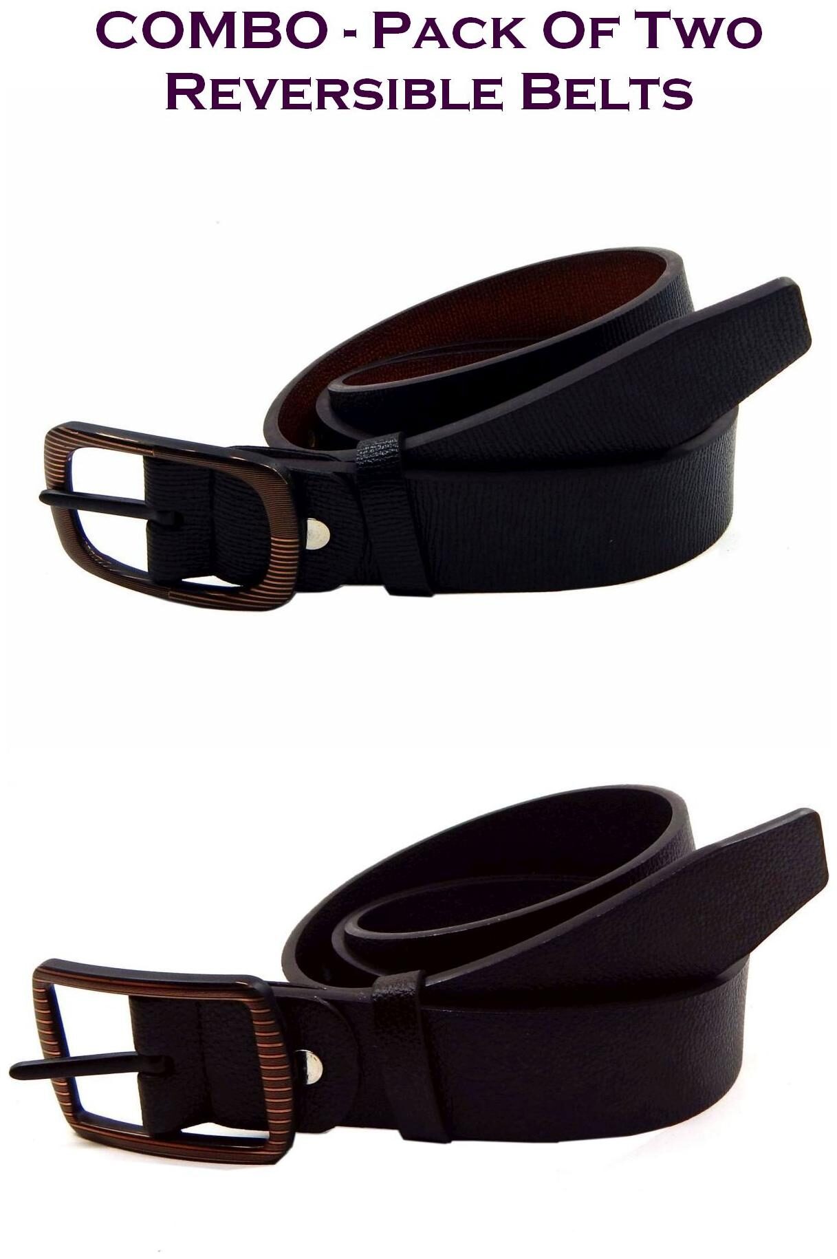 

Els Men Multi Reversible Synthetic leather Belt (Size 36 Pack of 2 )