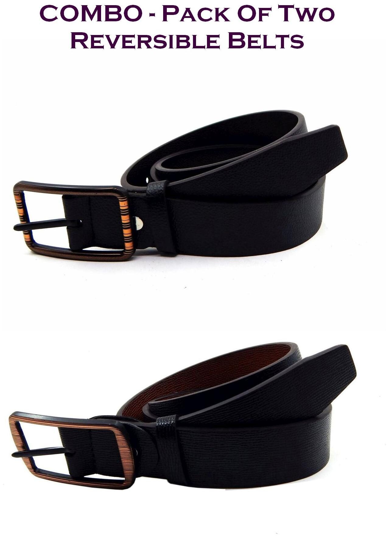 

Els Men Multi Reversible Synthetic leather Belt (Size 40 Pack of 2 )