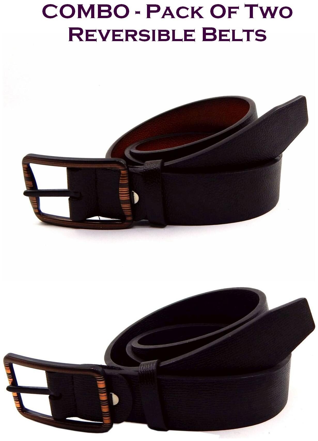 

Els Men Multi Reversible Synthetic leather Belt (Size 34 Pack of 2 )