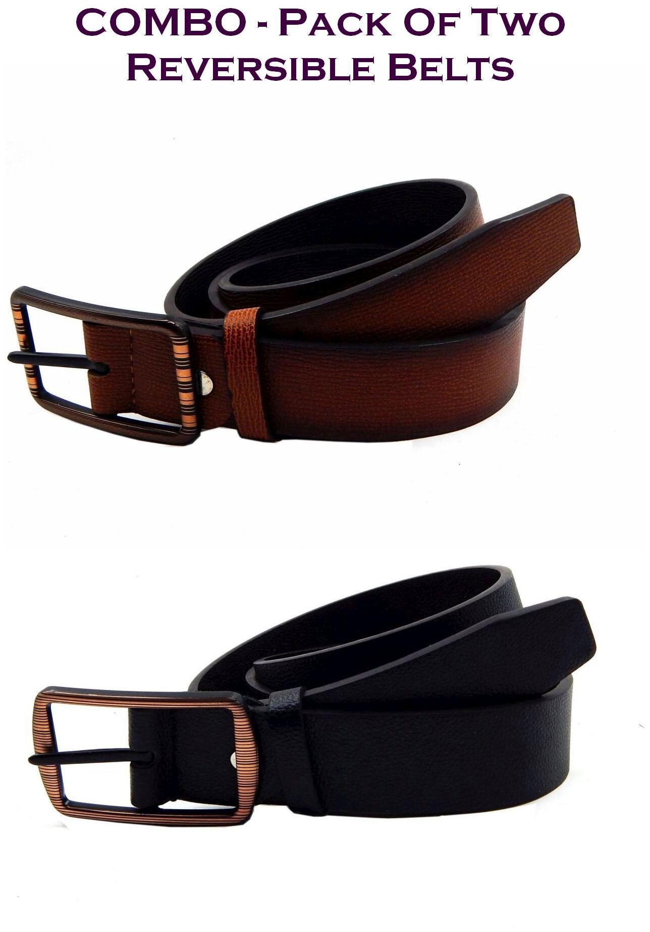 

Els Men Multi Reversible Synthetic leather Belt (Size 40 Pack of 2 )