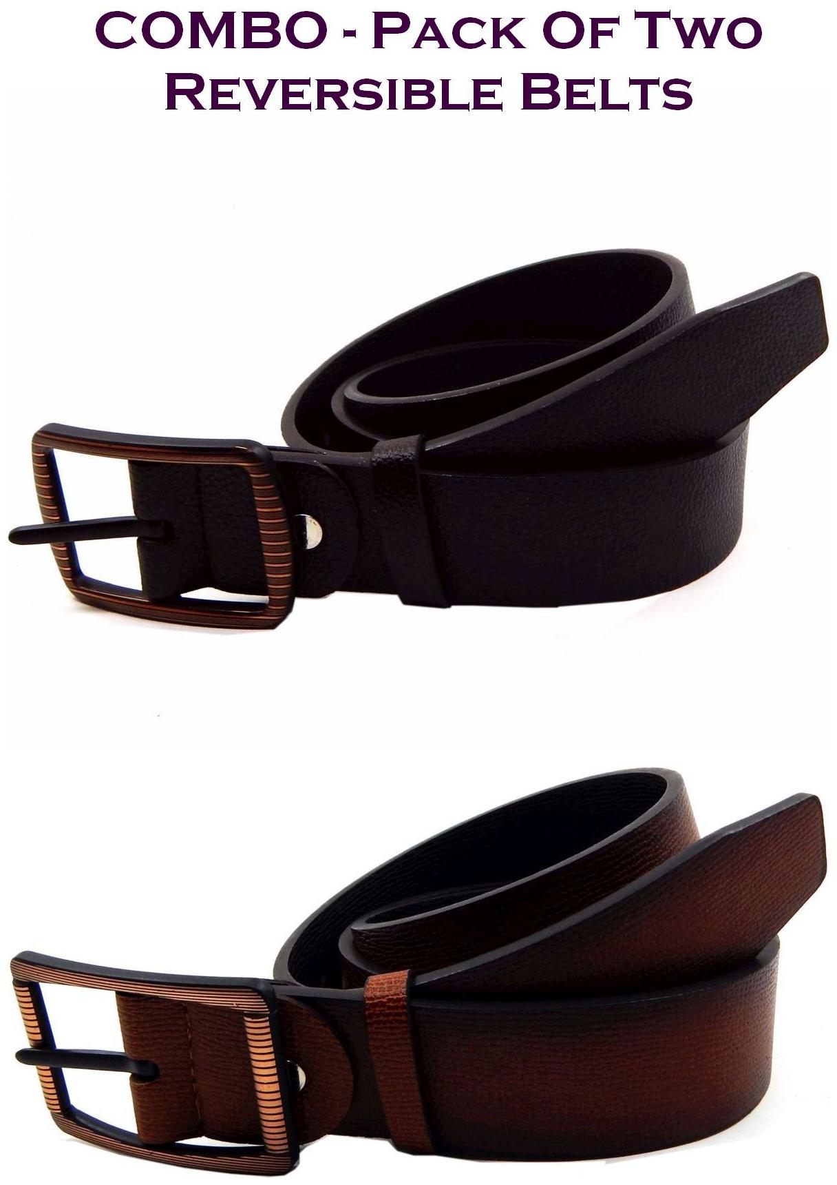 

Els Men Multi Reversible Synthetic leather Belt (Size 40 Pack of 2 )
