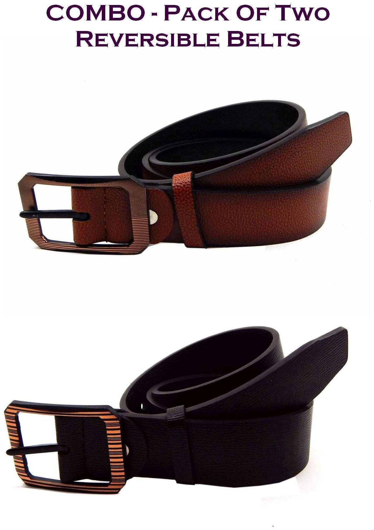 

Els Men Multi Reversible Synthetic leather Belt (Size 36 Pack of 2 )