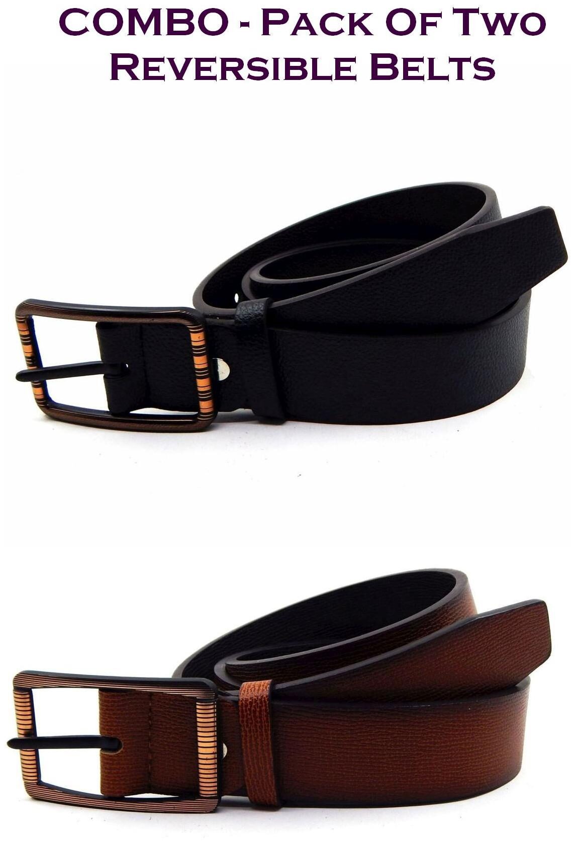 

Els Men Multi Reversible Synthetic leather Belt (Size 36 Pack of 2 )