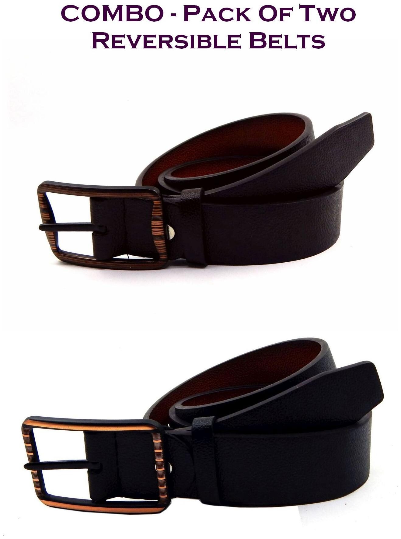 

Els Men Multi Reversible Synthetic leather Belt (Size 36 Pack of 2 )