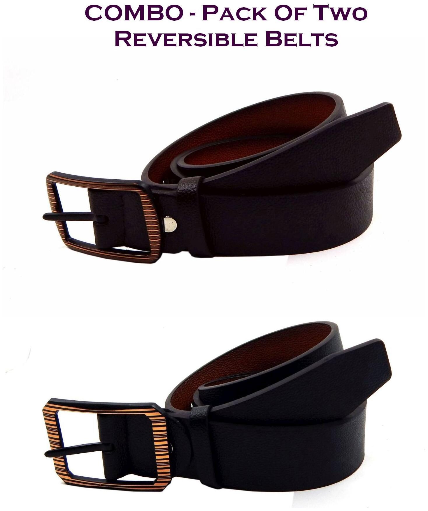 

Els Men Multi Reversible Synthetic leather Belt (Size 38 Pack of 2 )