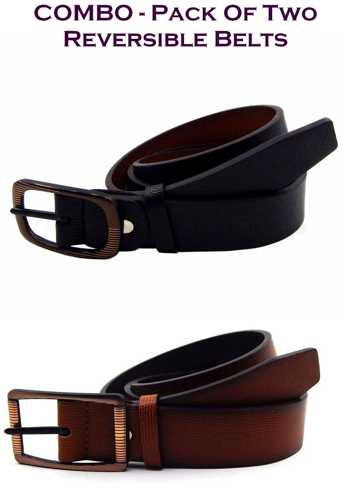 

Els Men Multi Reversible Synthetic leather Belt (Size 40 Pack of 2 )