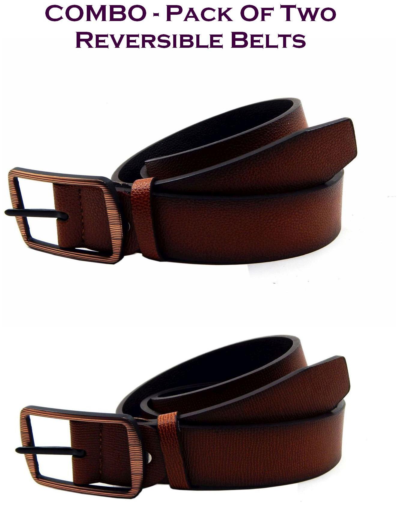 

Els Men Multi Reversible Synthetic leather Belt (Size 38 Pack of 2 )