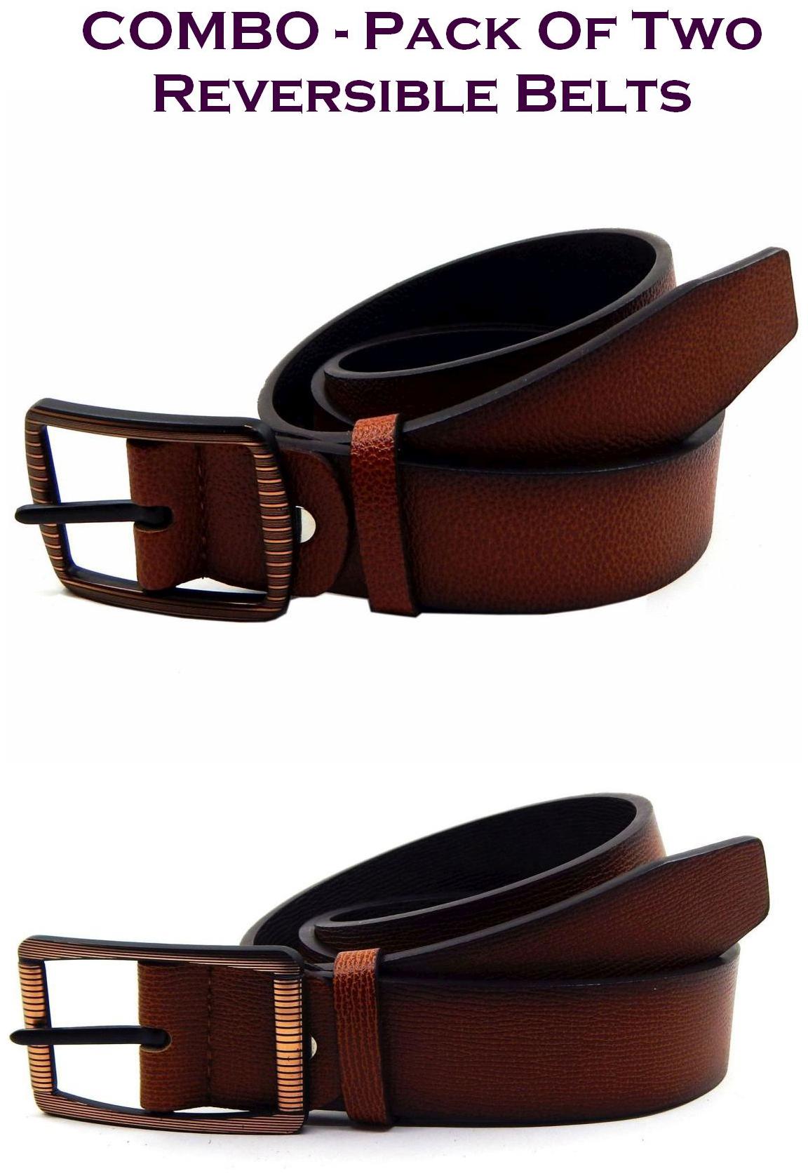 

Els Men Multi Reversible Synthetic leather Belt (Size 36 Pack of 2 )