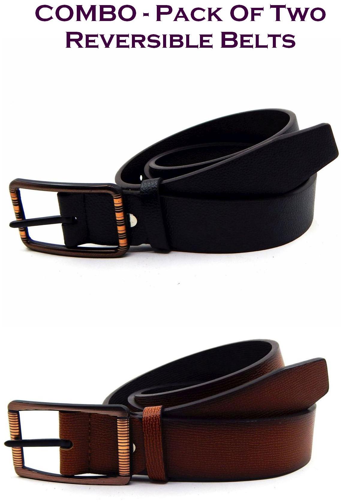 

Els Men Multi Reversible Synthetic leather Belt (Size 38 Pack of 2 )
