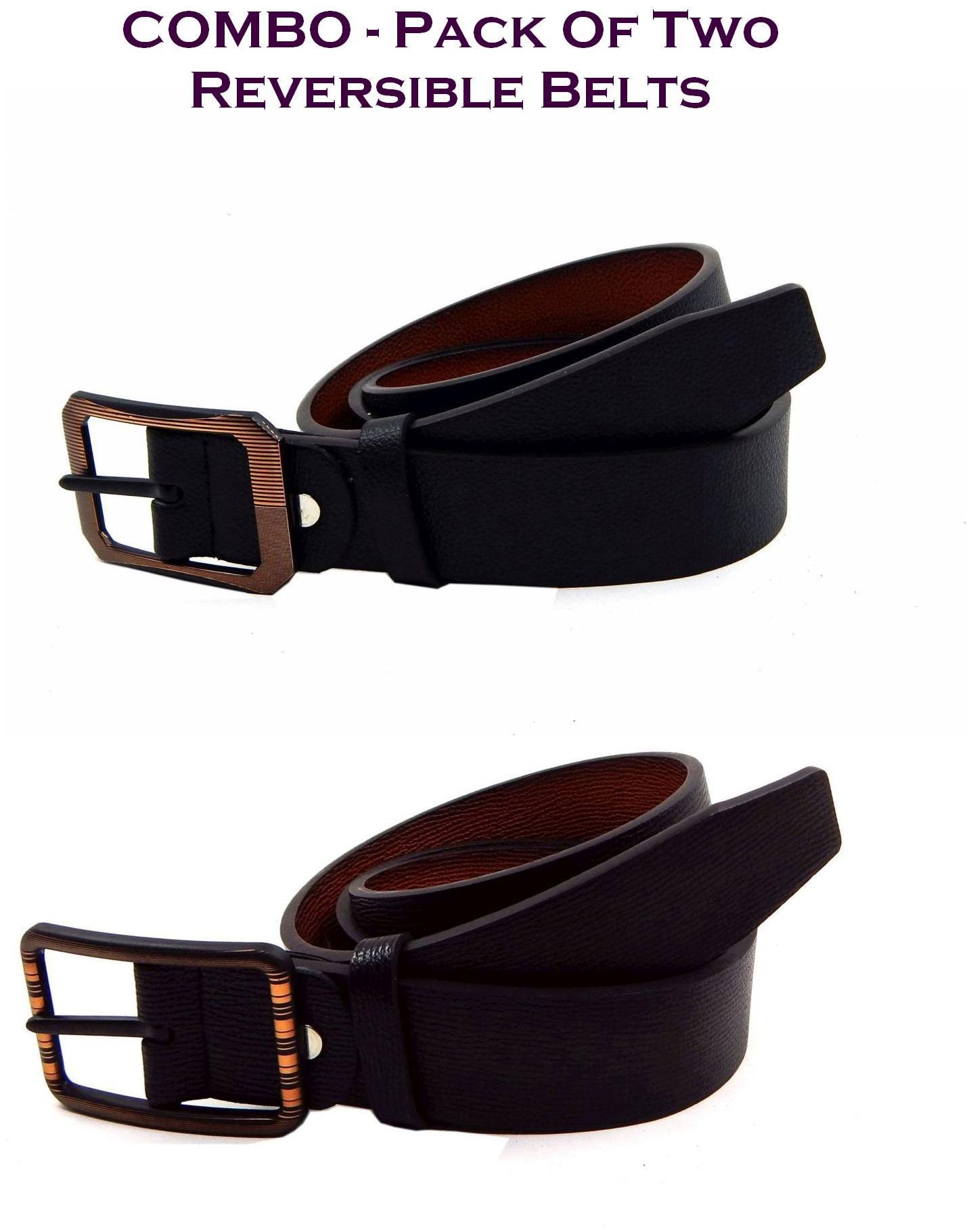 

Els Men Multi Reversible Synthetic leather Belt (Size 36 Pack of 2 )