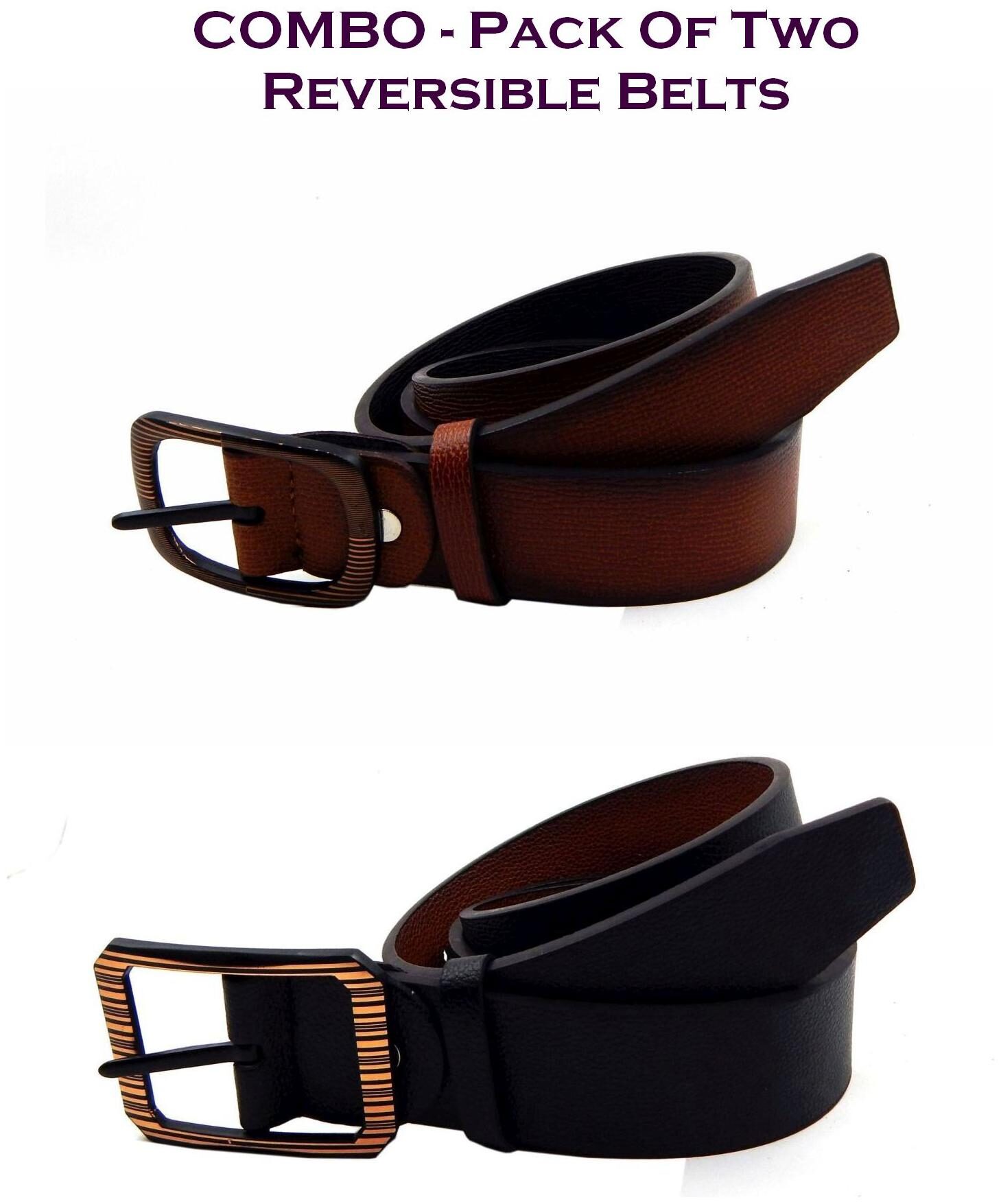 

Els Men Multi Reversible Synthetic leather Belt (Size 36 Pack of 2 )