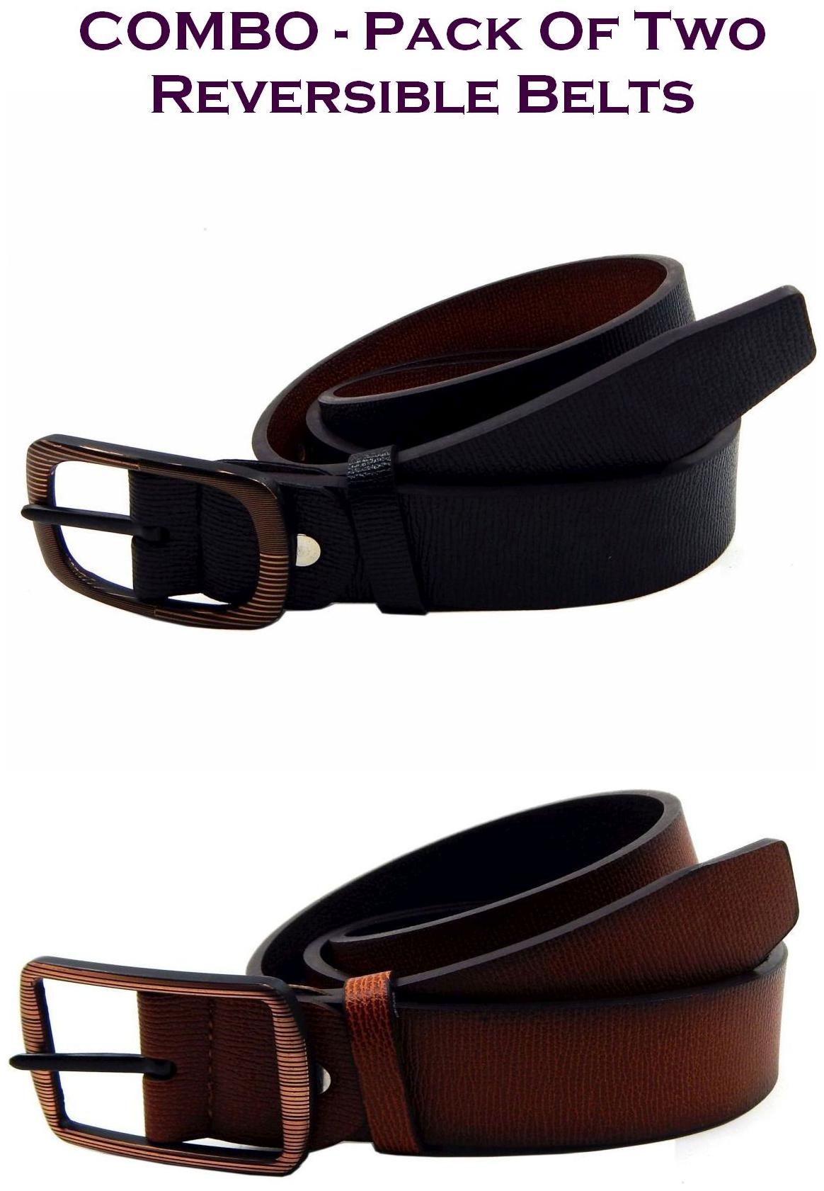 

Els Men Multi Reversible Synthetic leather Belt (Size 40 Pack of 2 )