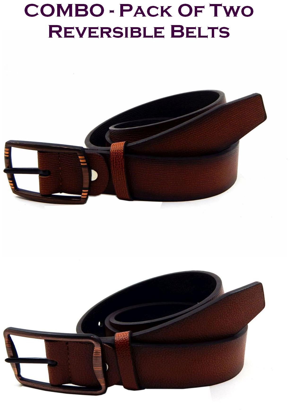 

Els Men Multi Reversible Synthetic leather Belt (Size 36 Pack of 2 )