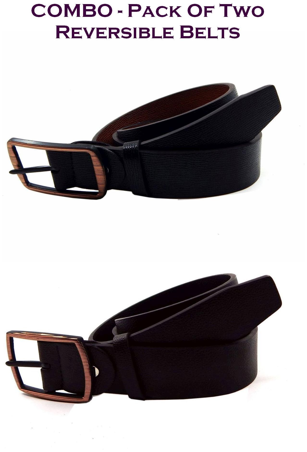 

Els Men Multi Reversible Synthetic leather Belt (Size 36 Pack of 2 )