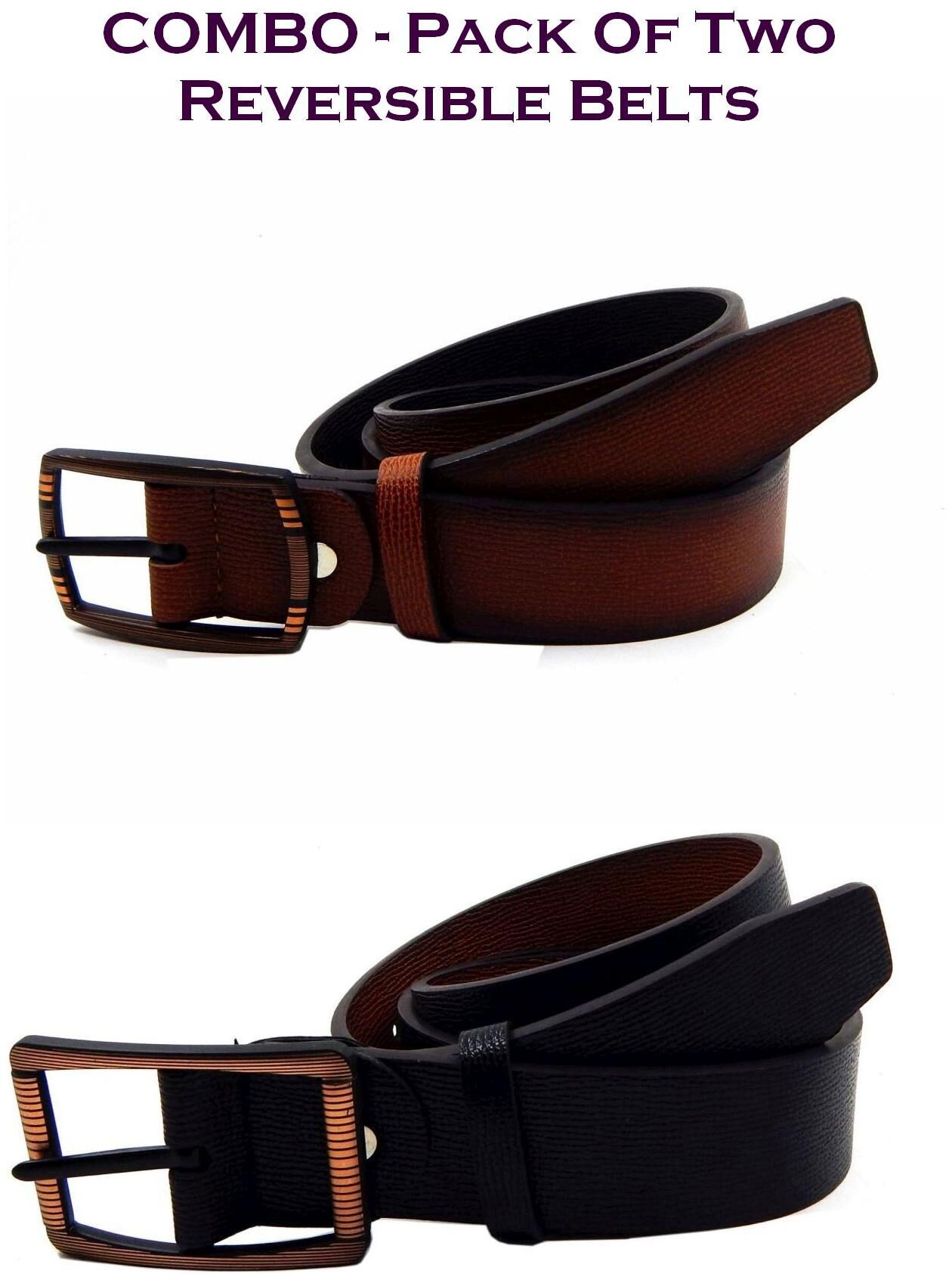 

Els Men Multi Reversible Synthetic leather Belt (Size 36 Pack of 2 )