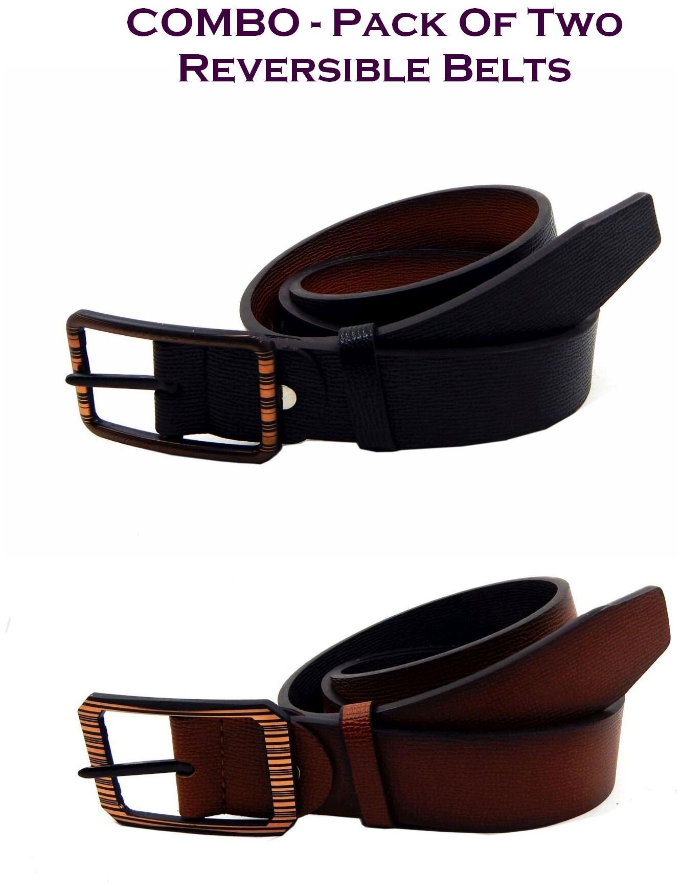 

Els Men Multi Reversible Synthetic leather Belt (Size 40 Pack of 2 )